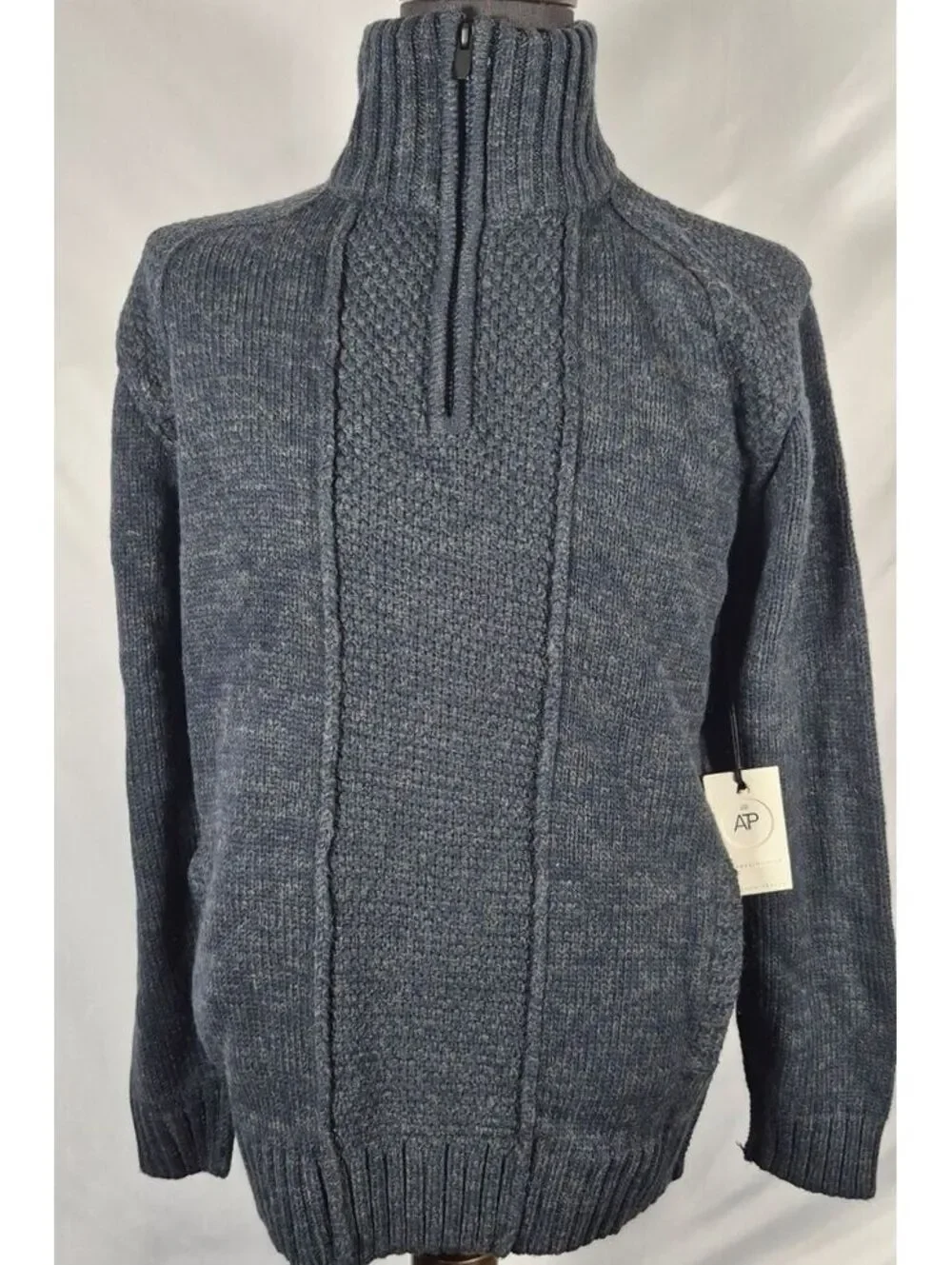 NWT Across The Pond Navy Quarter Zip Sweater XL